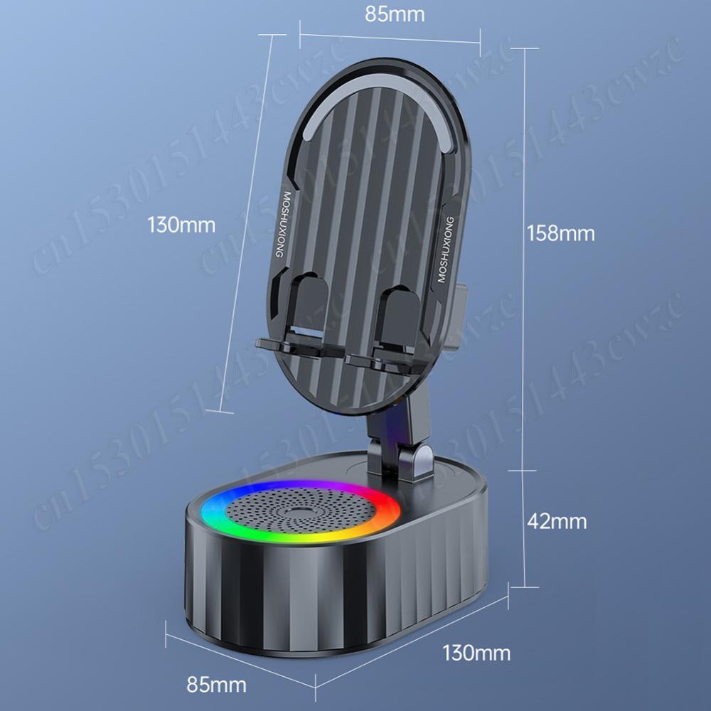 3 In 1 Mobile Phone Bracket Bluetooth Speaker Power Bank 360 Rotating Lazy Desktop Holder Stand Induction Phone Bracket
