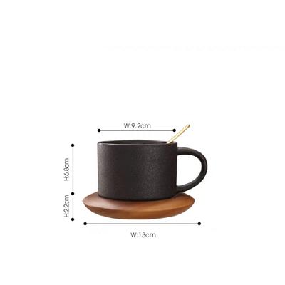 Black Nordic Style Coffee Cup Two Piece Set Mug Simple Ceramic Water Cup Coffee Cup Breakfast Cup Milk Cup