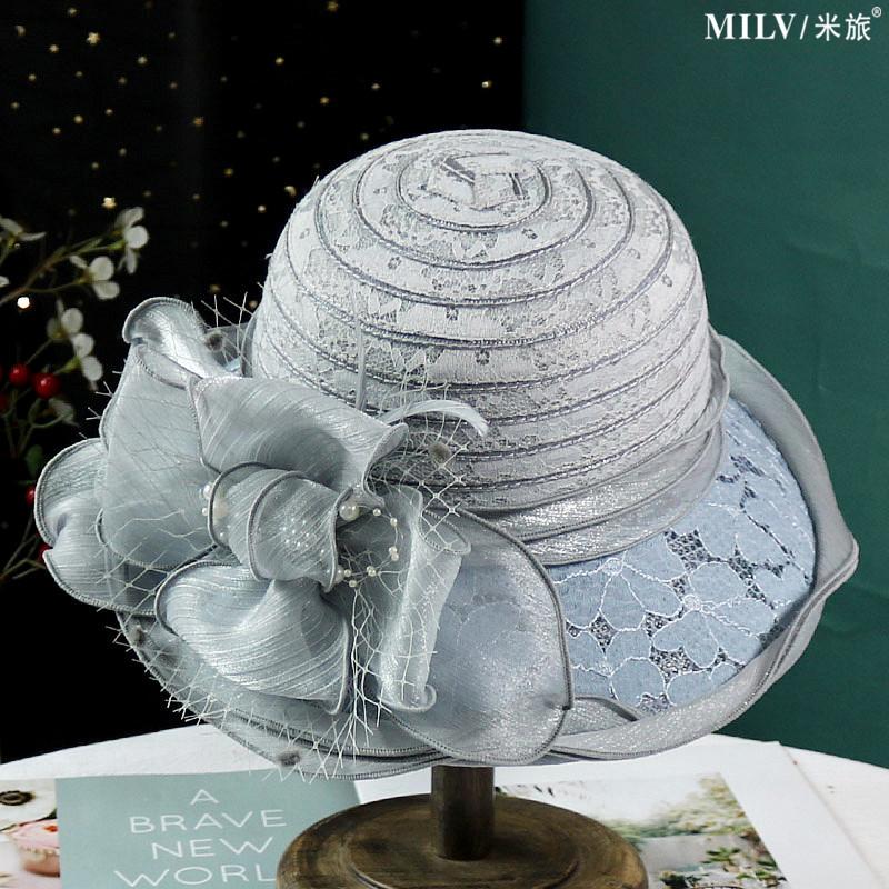 

Ladies Fascinators Millinery Church Hat Elegant Bow Wide Brim Bucket Hats Kentucky Derby Fedora Women Summer Foldable Sun Cap One Size