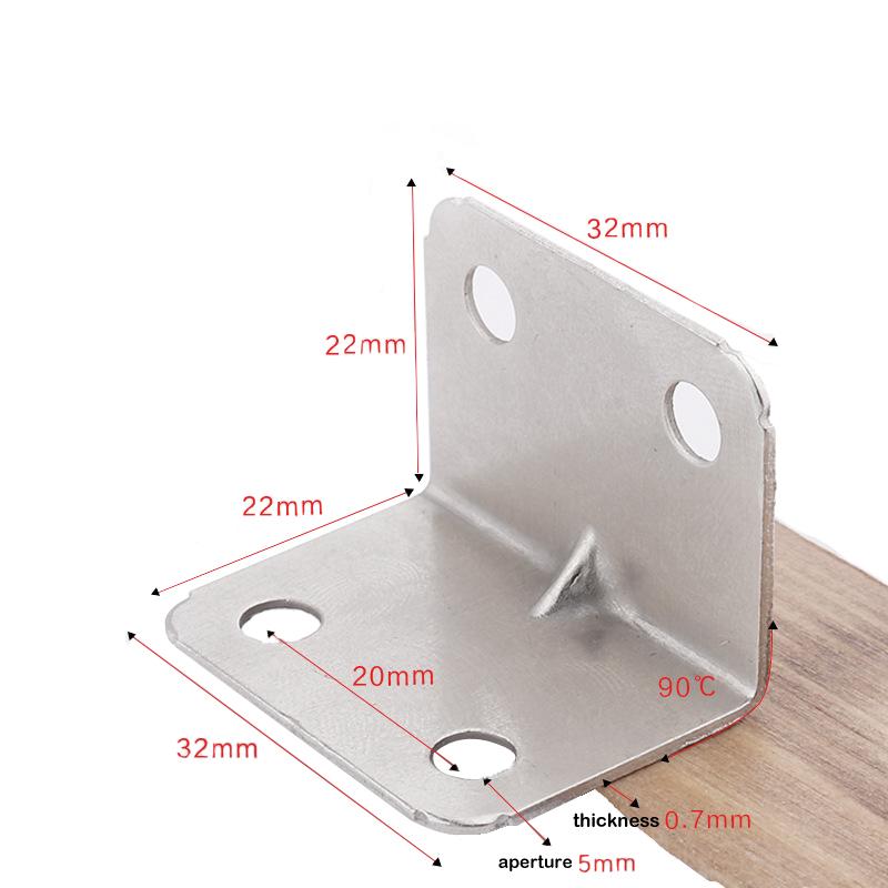 10Pcs Thickened Stainless Steel Triangle Bracket Fixed 90 Degree Right Angle Partition Furniture Hardware Connector Accessories