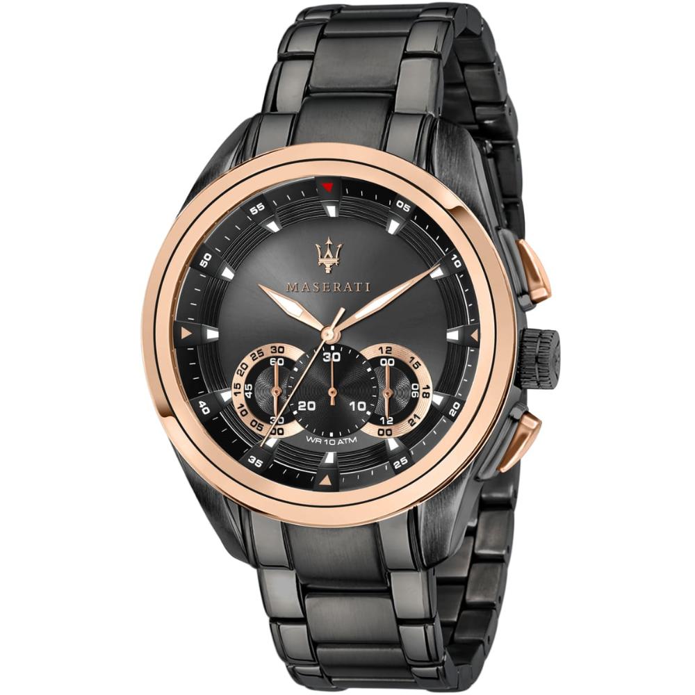 Maserati R8873612016 Traguardo Chronograaf Zwarte Wijzerplaat Herenhorloge 45mm Zwart