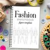 Mode Design Skizzenbuch Körper Vorlage Malbuch Spiralbindung 360 Grad Flach aufschlagbar