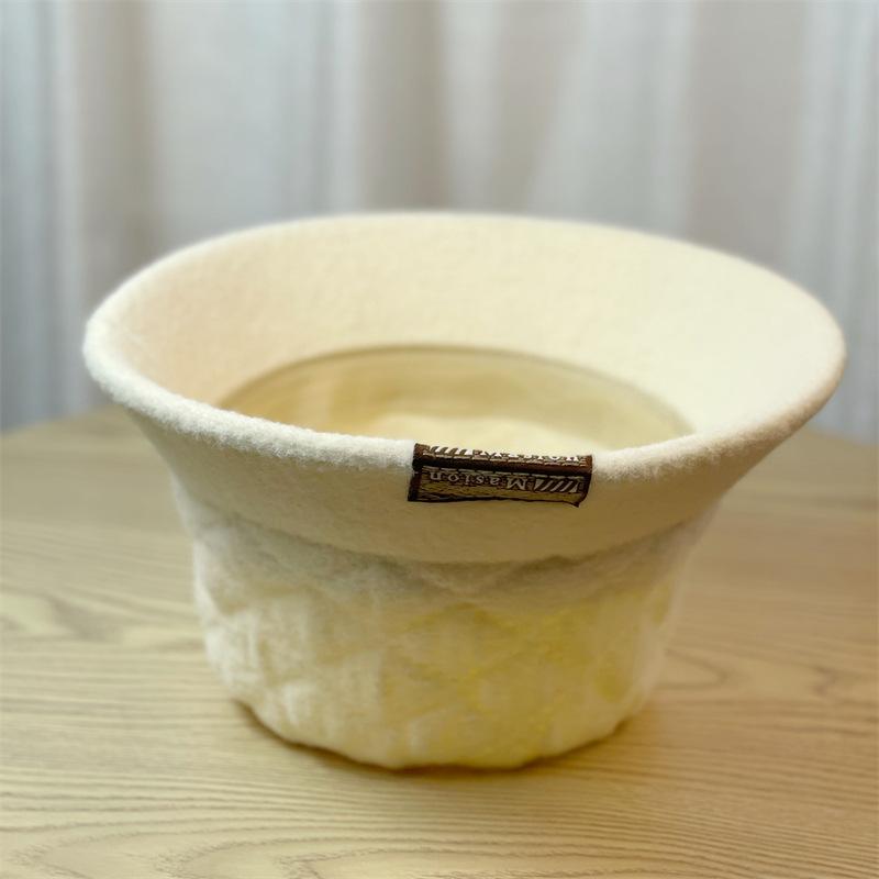 New Winter Bucket Hat Women's Fashion Twist Pleated Warm Bucket Hat Solid Color Cold Hat