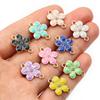 20pcs Enamel Flower Pendant Connector Charms 19x14mm Double Loops DIY Jewelry Making Accessories Findings for Necklace Bracelet