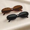 2 Pieces of Y2K Fashion Oval Frame Glasses PC Lenses Plastic Frame Daily Wear Decorative Glasses
