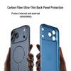 Carbon Fiber Pattern Magnetic Phone Case for Apple 17 Pro Max with Full Lens Coverage, Compatible with 16/15/14/13 PM, Hard Shell.