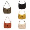 Adjustable Shoulder Straps Drawstring Bucket Bag Solid Color Canvas Crossbody Bag  Student