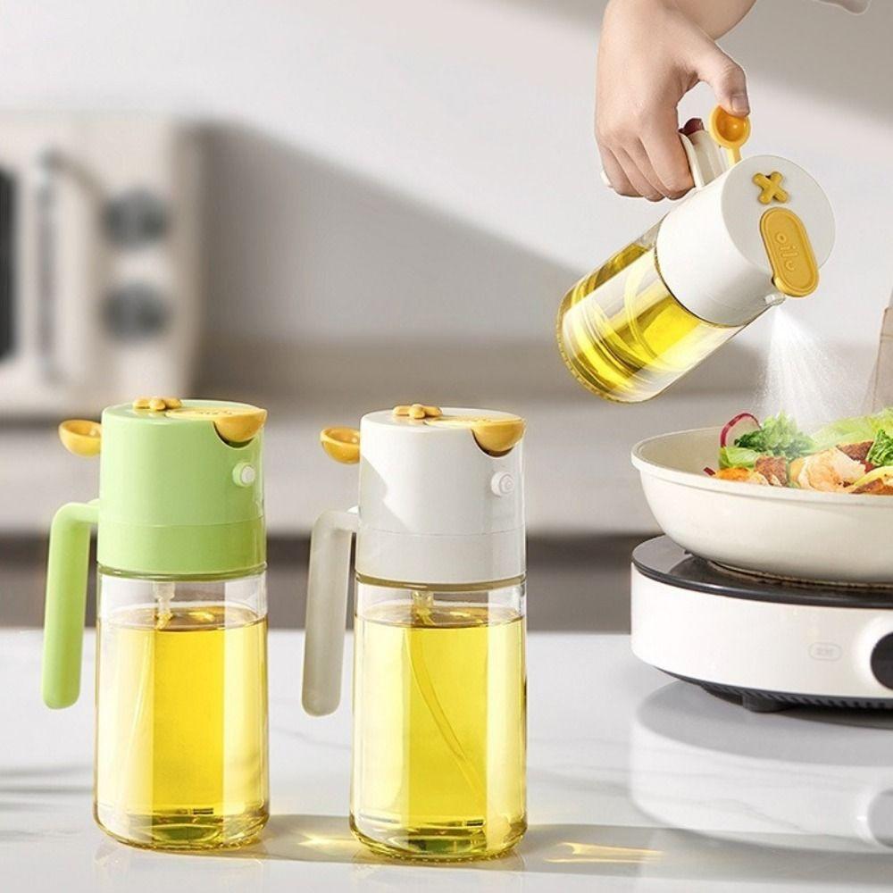 2-in-1 Oil Spray 460ml Oil Storage Bottle Practical Cooking Spray Bottle Kitchen