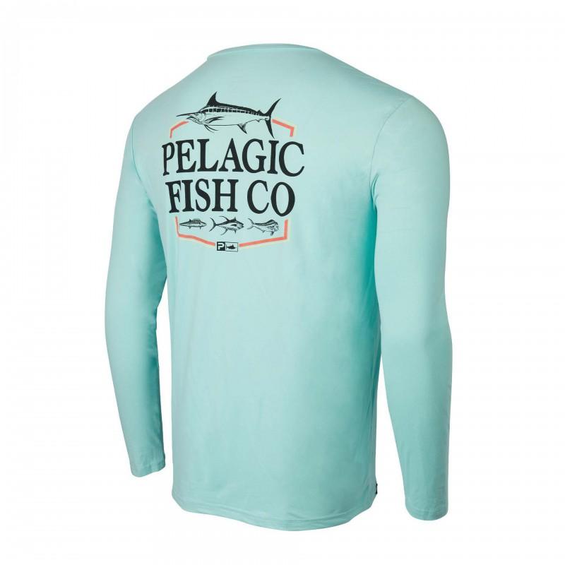 Mens Quick-Dry Fishing Shirt Long Sleeve UV Protection Outdoor Performance T-Shirt Breathable Round Neck