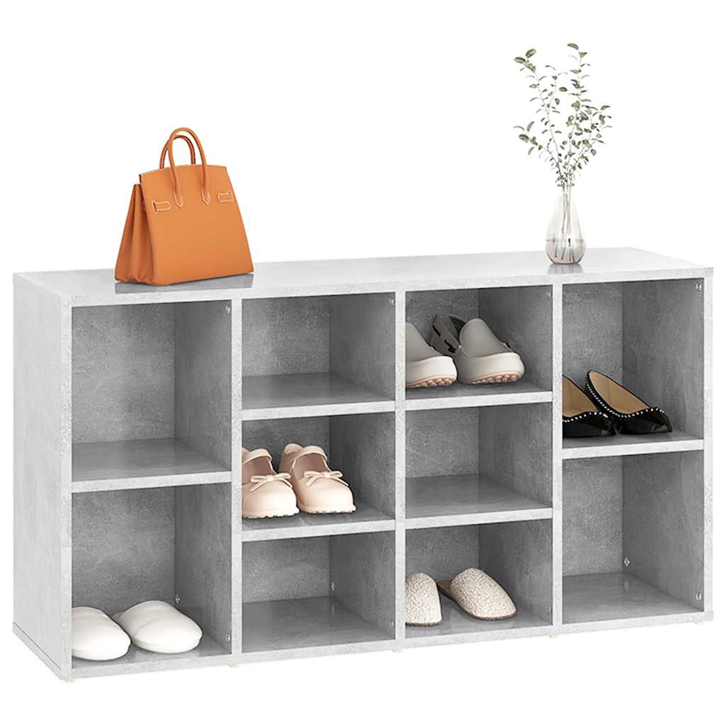 Shoe Bench Concrete Grey 103 x 30 x 55 cm Engineered Wood