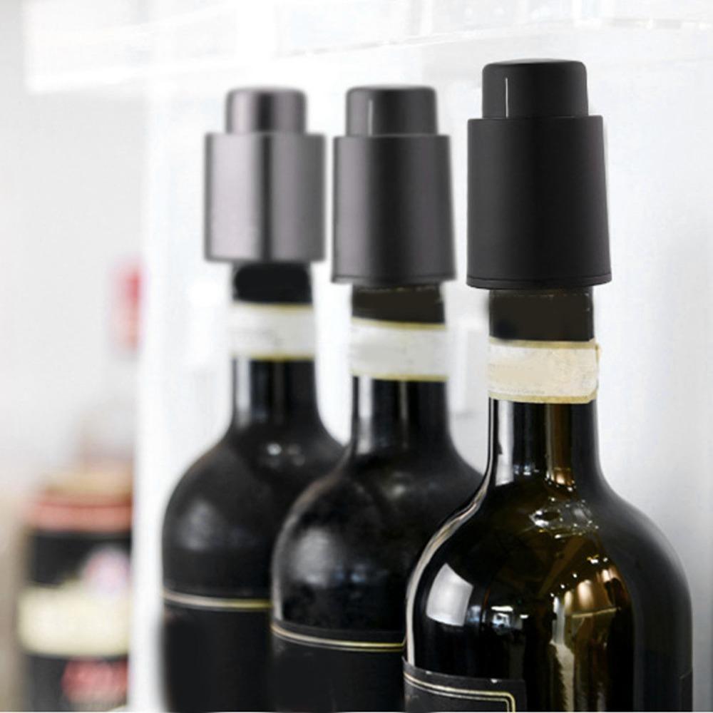 2pcs Leakproof Wine Bottle Stopper Reusable Wine Preserver Vacuum Wine Stopper  After Opening