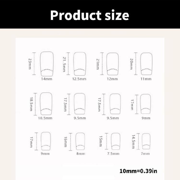 Medium Length Blue Square Press On Nail Set 24Pcs Gradient Starlit Designs Full Cover False Nail Manicure for Women