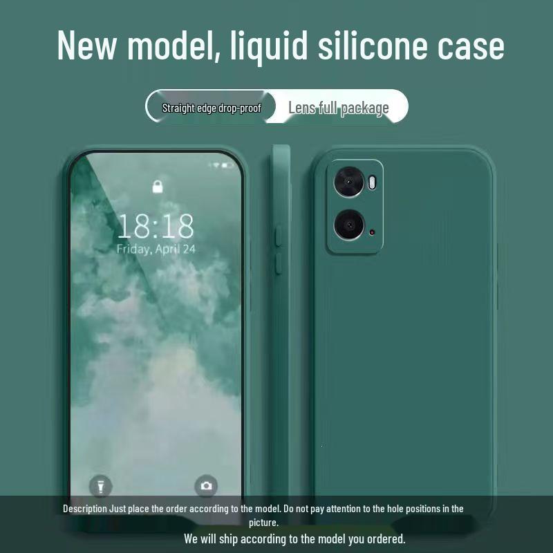 OPPO A96 4G Solid Color Drop-Proof Silicone Case with Soft Edges