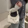 Sweet Polka Dot Bow Pearl Women Shoulder Bags Portable Ladies Chain Crossbody Bag Pleated Design Female Hobos Handbags Purse