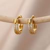 Cubic Zircon Hoop Earrings for Women Luxury Gold Color Stainless Steel Earrings Trend Piercing Aesthetic Ear Jewelry Aretes