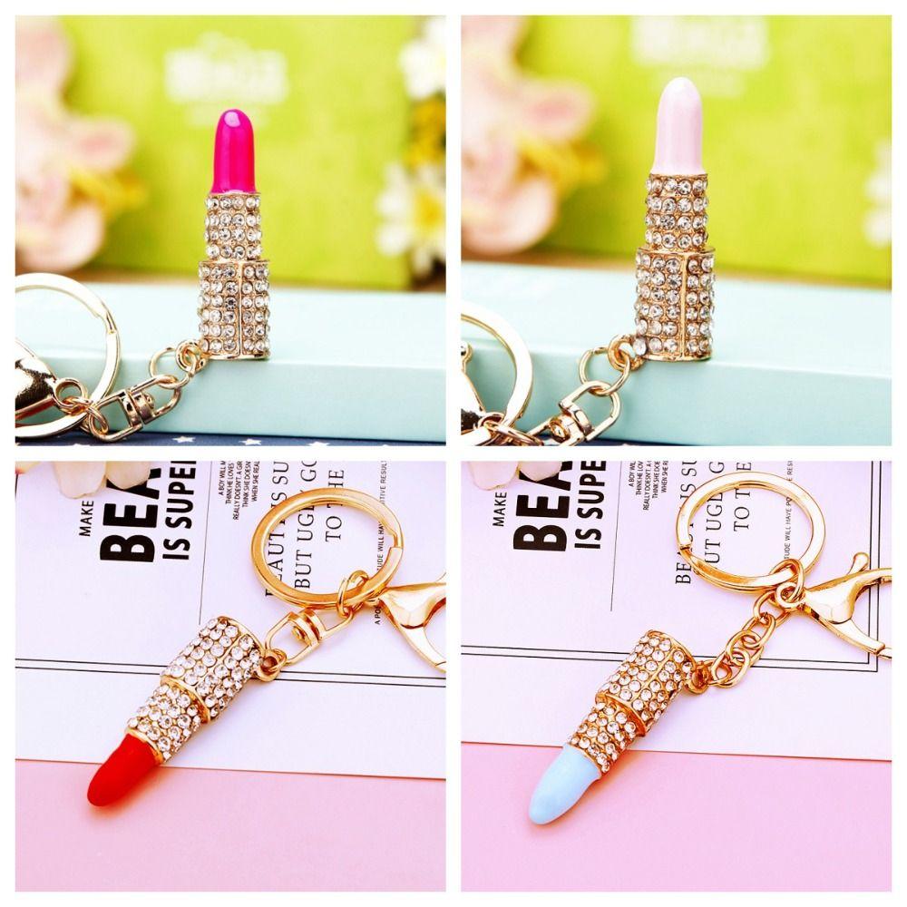 

Delicate Metal Pendant Lipstick Bag Pendant Charms for Women Lip Key Chain Students style 6