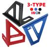 Inch 45 and 90 Degree Aluminum Miter Triangle Ruler - Precision 3D Multi Angle Layout Measuring Tool for Engineer Carpenter