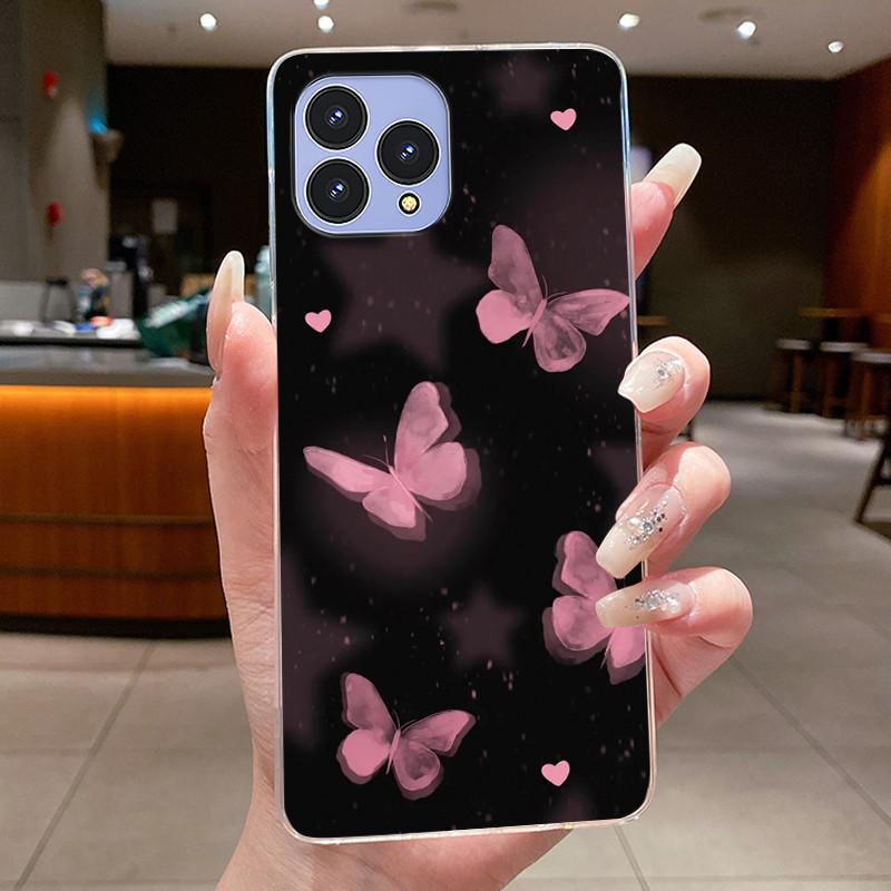 Handyhülle Für Cubot P80 Hülle Schmetterling Schleife Schutzhülle CubotP80 Schale Capa Transparent Weiches Silikon TPU Abdeckung Funda