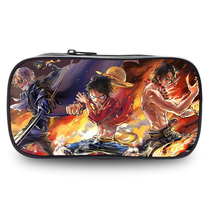 One Piece Luffy Anime Printed Single Layer Stationery Storage Pencil Bag For Students And Office Use