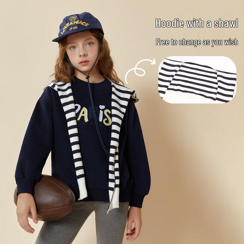 Girls  Korean Style Shawl Sweatshirt 120