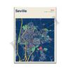 Barcelona. Seville. Bilbao. Madrid. Almeria. Spain City Color Map. Wall Art. Poster