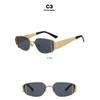 Women's sunglasses, square metal sunglasses, fashion sunglasses.