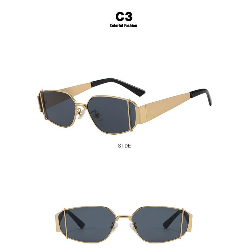 Women's sunglasses, square metal sunglasses, fashion sunglasses.
