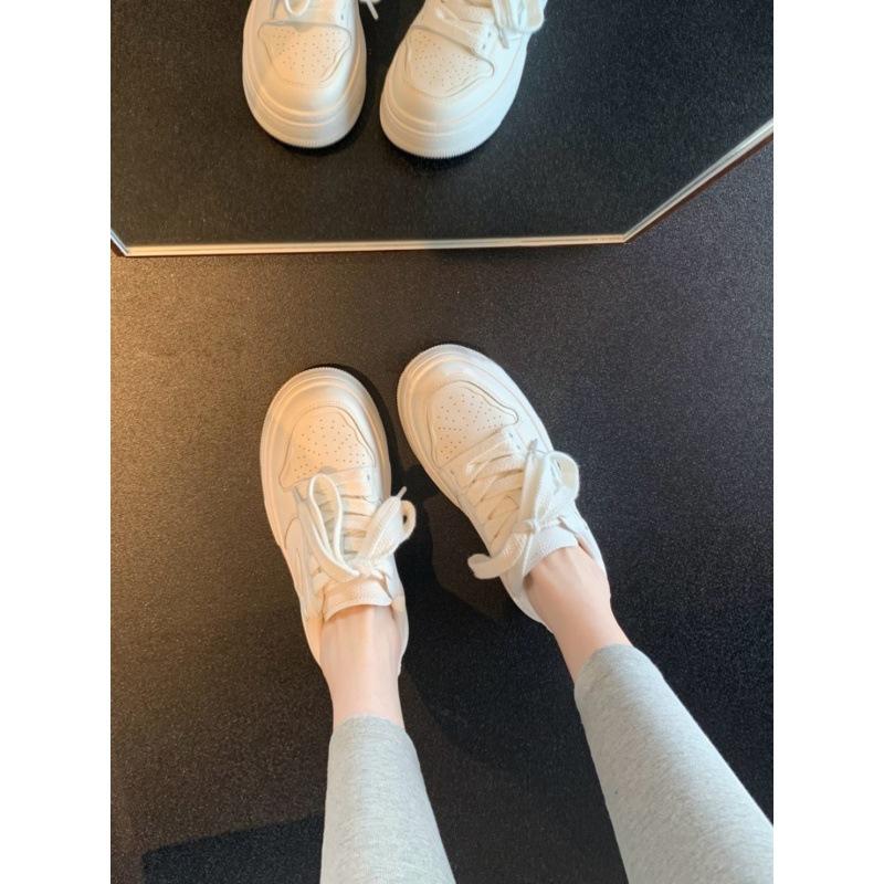 Cowhide Version~ Small Man Thick Sole Height Increase 5cm Genuine Leather Shoes Little White Shoes Women's Versatile Sports and Leisure Shoes Board S