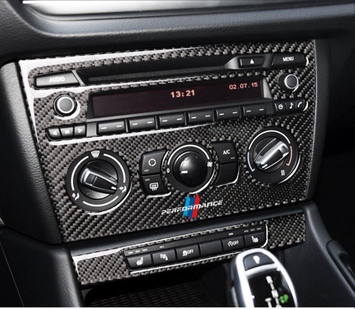 Carbon Fiber Gear Shift Panel Frame Sticker for 2011-2015 BMW X1 E84 Interior Modification