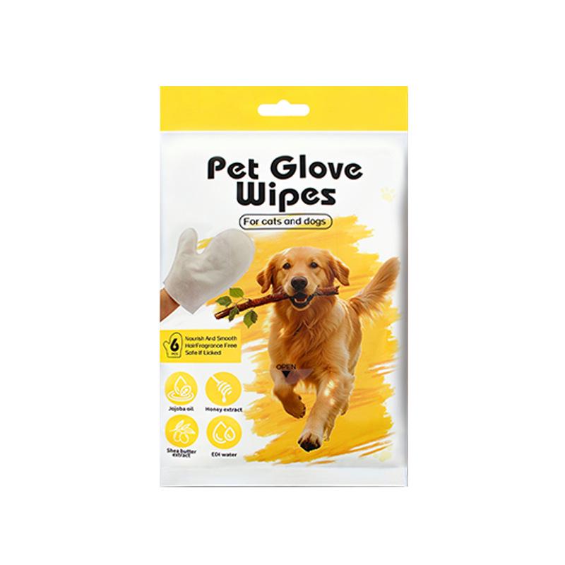 No-Rinse SPA Gloves for Cats and Dogs - Disposable Wet/Dry Pet Cleaning Wipes