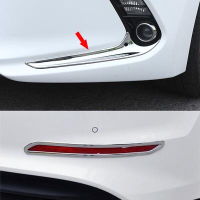 Para hyundai elantra 2016 2017 cromado frente luzes de nevoeiro capa traseira foglights guarnição exterior decoração parte do carro-estilo