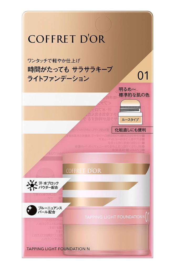 Coffret D'or Tapping Light Foundation N 01, Light To Medium Skin Tones, 3.3g (x 1)