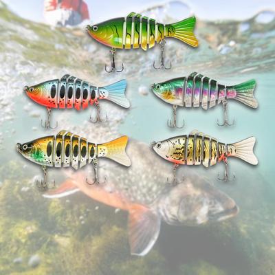 5 Peças Iscas de Pesca Iscas Artificiais Spinnerbaits Metal Multi Articuladas Rígidas para