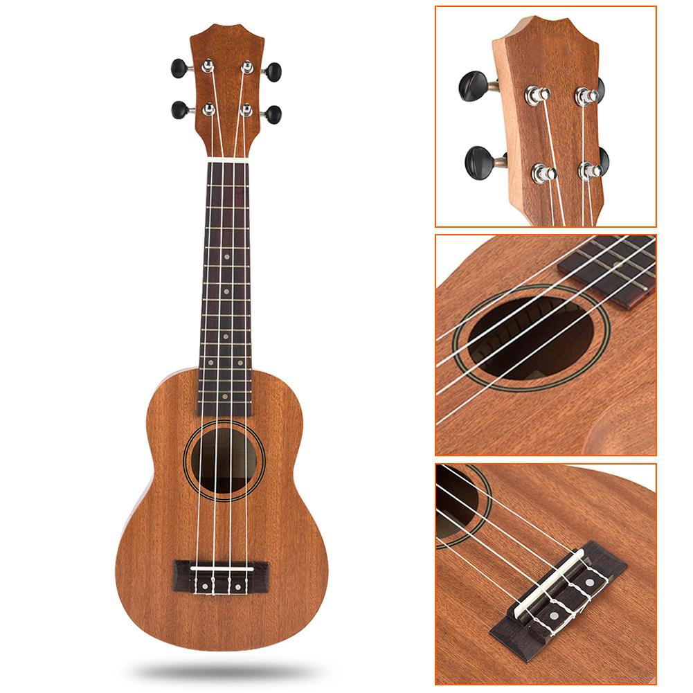 21 Zoll Sapeli Ukulele 4 Saiten Musikinstrument Spielzeug Geschenk für Anfänger Schüler Kinder