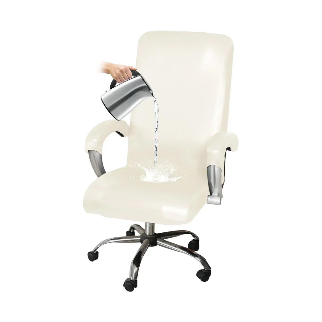 Waterproof Office Armchair Cover Stretch Pu Leather Computer Chair Covers Thickened Rotating Chair Case Funda Silla Escritorio