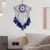 Boho Style Evil Eye Dream Catcher Handmade Blue Wall Hanging Woven Dream Catcher for Home Office Bedroom Living Room