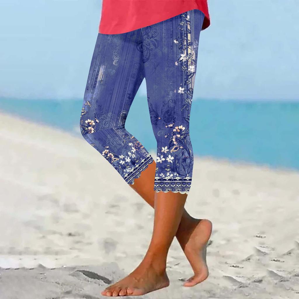 Dámské kalhoty s elastickým pasem Skinny plážové kalhoty