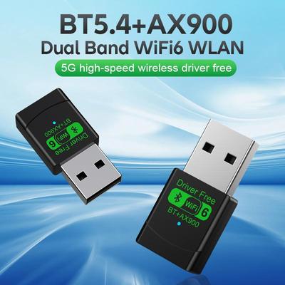 Adattatore USB WiFi6 Bluetooth 5.4 900Mbps Dongle 2 in 1 Dual Band 2.4G 5GHz Scheda di Rete USB Ricevitore Wireless Wlan Senza Driver