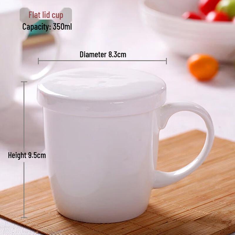 Jingdezhen Bone China Mug with Flat Lid & Coaster
