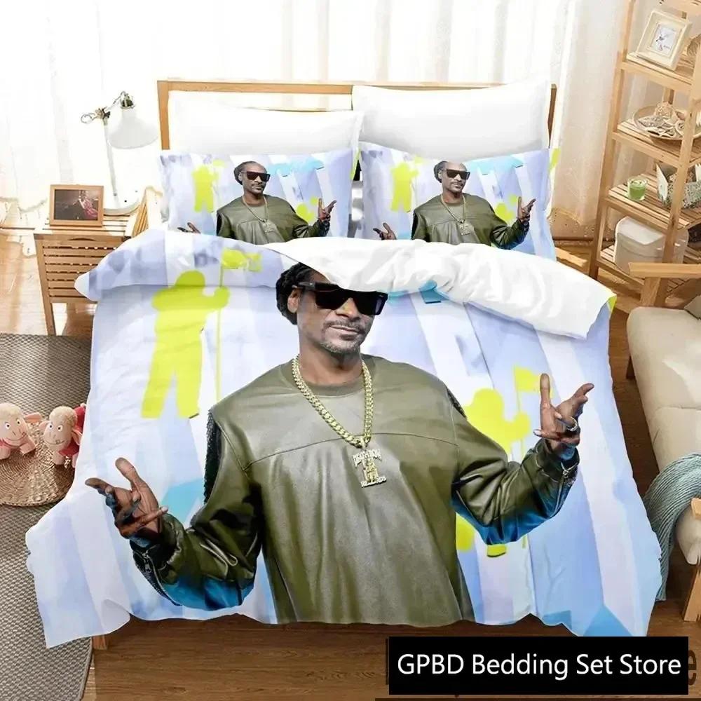 3D Print Snoop Dogg Rapper Bedding Set Boys Girls Twin Queen King Size Duvet Cover Pillowcase Bed Boys Adult Home Textileextile