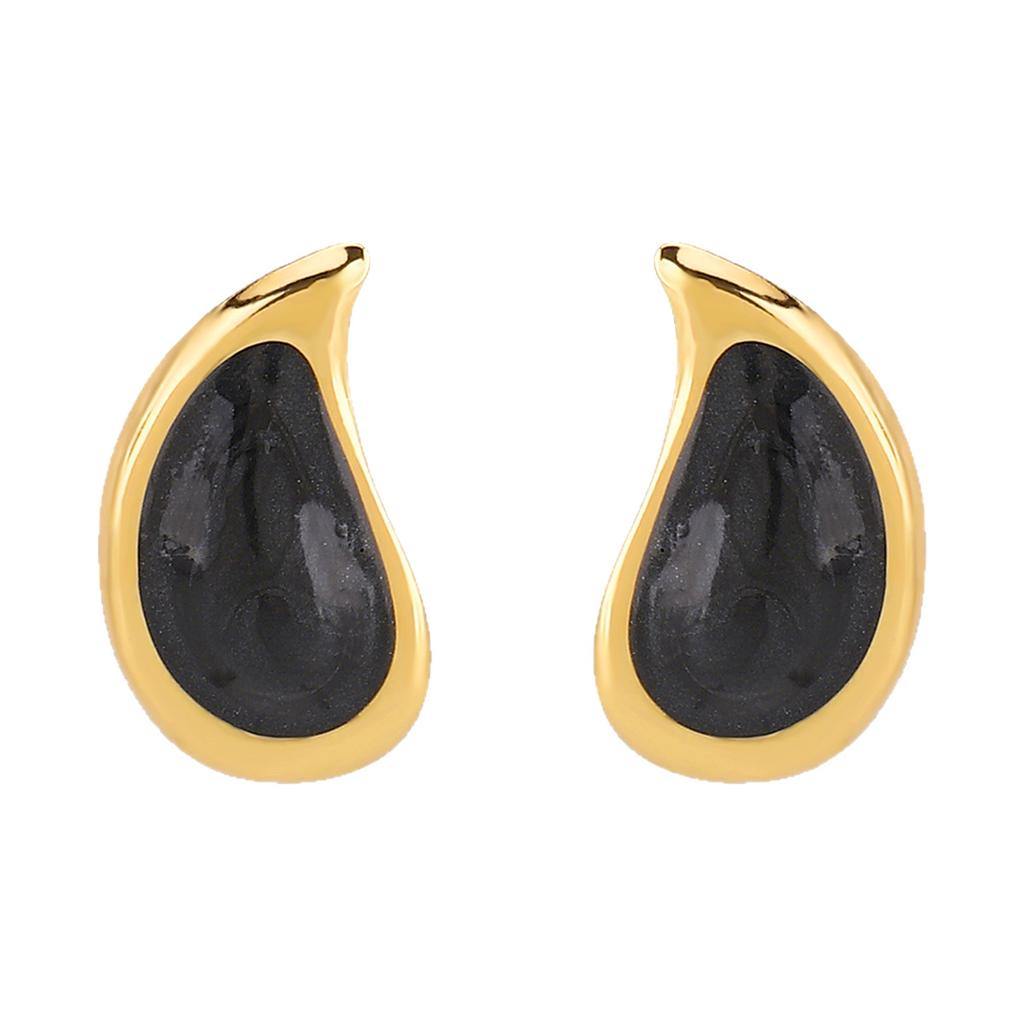 Vintage Oil Dripping Water Drop Geometric Stud Earrings French Minimalist Unique Temperament Stainless Steel Earrings For Women