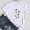 2026 Women Lady Clothing Floral Women Print European and American Short-sleeved T-shirt Women Clothing  Tops  Oversized TShirt