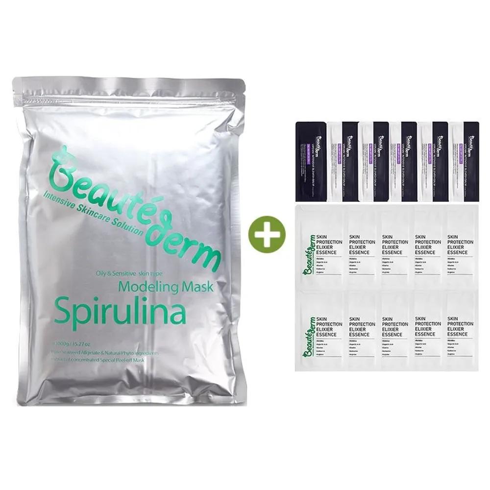 BEAUTEDERM Spirulina Modeling Mask Pack 1kg + 35ml Best Sample Skin Vitality Powerful Moisturizing Soothing Effect