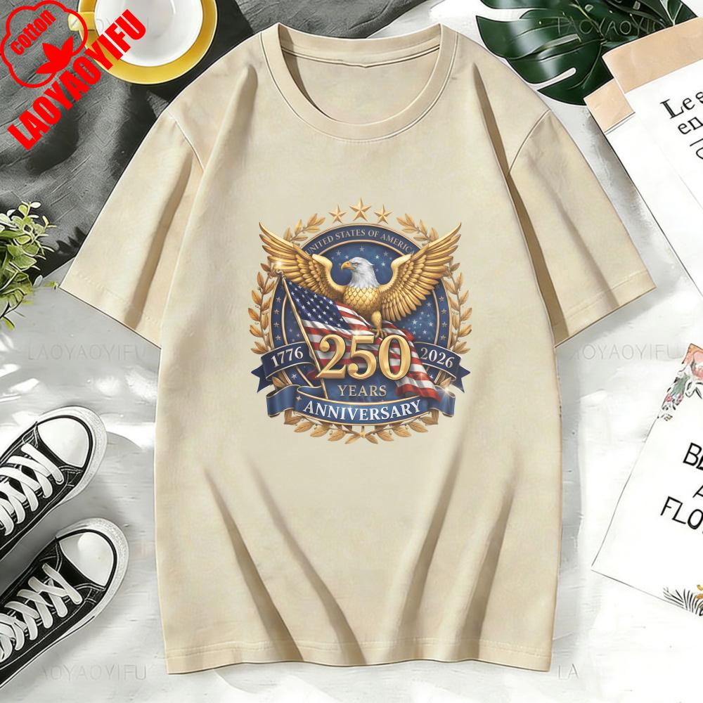 USA 250th Anniversary 17762026 America 250 Emblem Semiquincentennial 4th of July Tops 2026 Patriotic Eagle Unisex Women Tees