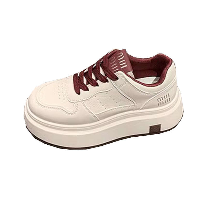 Campus Style Versatile Fashion Sports White Shoes Ins Trend 2025 Autumn New Heightened Thick-soled Casual Board Shoes for Women