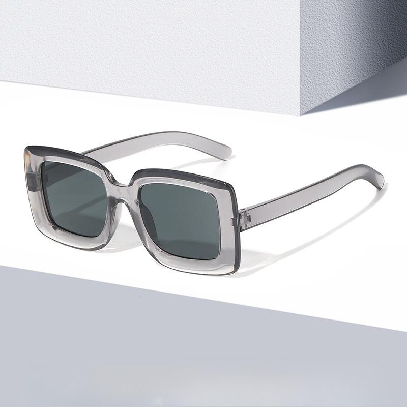 New Trend Fashion Square Shape Plastic Big Frame Sun Glasses UV 400 Travel Drive Sunglasses for Men Women
