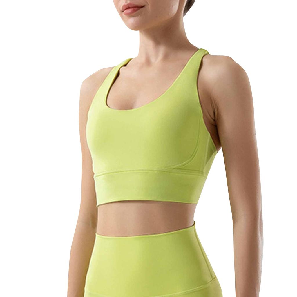 Double-sided Brushed Cross Back Sports Shockproof Gathered Yoga Fitness Vest