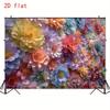 2D Flat Colorful Peony Flower Party Photo Background