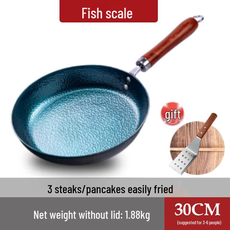 Qiwei Handmade Non-Stick Iron Frying Pan