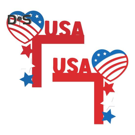 Patriotische Türeckendekoration, 4. Juli, Türrahmendekoration, Holz-Türeckenaufsatz, Ornament für den Gedenktag, den Unabhängigkeitstag, den Veteranentag